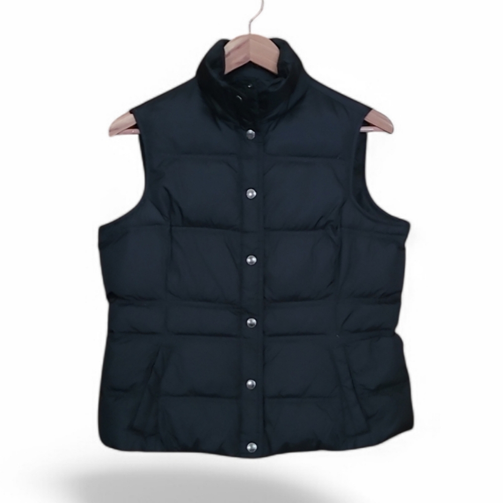 Women's Lands End Down Puffer Vest Warm Winter SP 6-8 Black - Picture 2 of 10